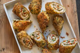 Alpsäuli-Roulade mit Ricotta und Dörrtomaten